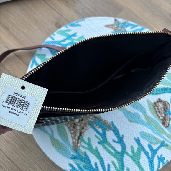 NWT Fossil Fiona Black Stripe Crossbody Bag - Picture 10 of 12